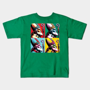 Saintly Splash: Pop Art's Patron of Presents - Classic Santa Claus Kids T-Shirt